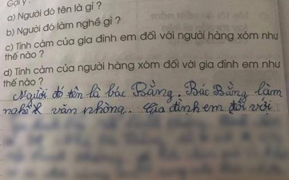Cười đau ruột với bài văn tả bác hàng xóm của học sinh tiểu học: Đọc câu cuối chắc bác "cấm cửa" con suốt đời!
