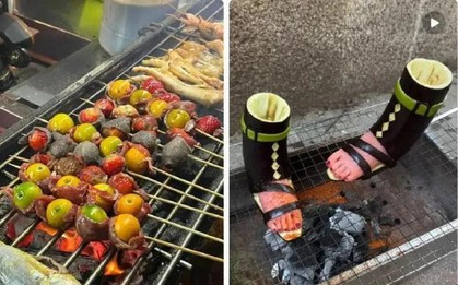 Trend ẩm thực 'mọi thứ đều có thể nướng', kể cả ủng, giày cao gót