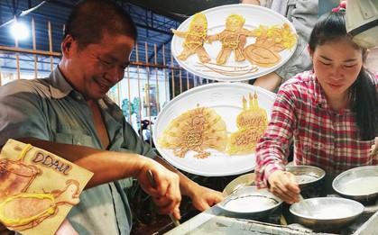 Xe bánh rán “rẻ kỷ lục” của đôi vợ chồng hài hước, từ Elsa đến rồng bay phượng múa đều vẽ hết mình cho khách