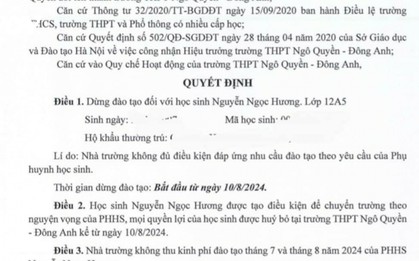 Vụ học sinh bất ngờ bị dừng đào tạo: Yêu cầu đảm bảo quyền lợi chính đáng của HS