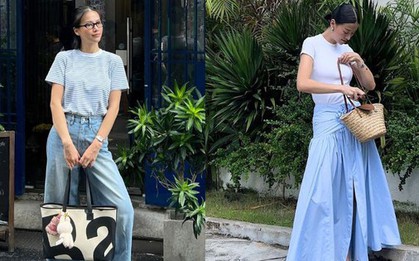Hoa hậu có phong cách mặc áo thun chuẩn thanh lịch, đáng tham khảo