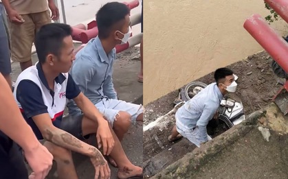 Hai thanh niên thoát chết trong vụ sập cầu Phong Châu, người và xe rơi xuống chân cầu
