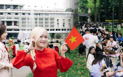 Ngắm TP.HCM ngày đầu năm: Áo dài phủ sắc khắp phố, giới trẻ tưng bừng "check-in" từ Dinh Độc Lập đến cà phê bệt