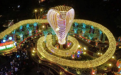 Ngắm hổ mang chúa dài 135m ôm đá quý, linh vật xuân Ất Tỵ 2025 của Phú Yên