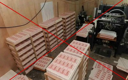 Đột kích 1 xưởng in, tịch thu tại chỗ hơn 1.562 tỷ đồng tiền giả và 6 tấn giấy in tiền