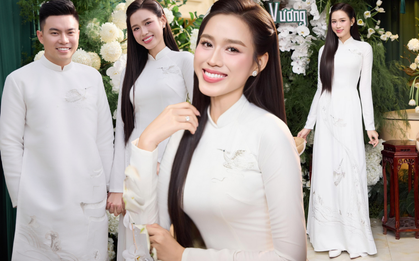 Ý nghĩa sâu xa ẩn sau chiếc áo dài cưới của Hoa hậu Đỗ Hà