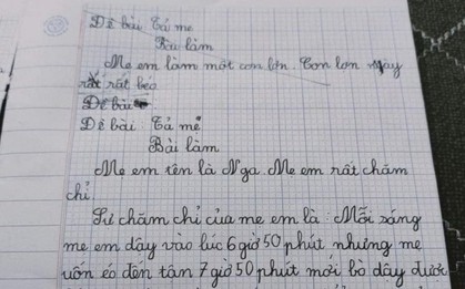 Học sinh tiểu học tả mẹ "uốn éo trên giường" khiến cư dân mạng ngượng chín mặt: Đọc đến đoạn kết thì ai cũng ngã ngửa