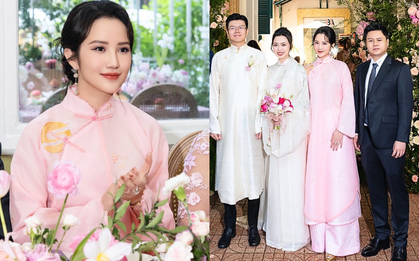 Nhan sắc bà xã Phan Thành trong lễ cưới của em chồng thiếu gia và tiểu thư nghìn tỷ