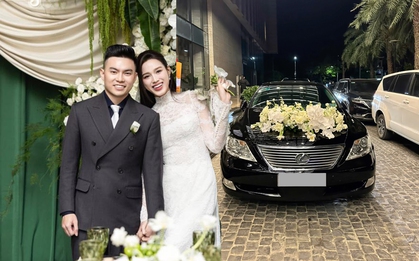 Dàn xe đón dâu bạc tỷ trong lễ cưới Hoa hậu Đỗ Hà và doanh nhân Viết Vương