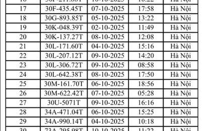 Các chủ xe máy, ô tô vi phạm tại TP. Hà Nội có biển số sau phải nộp phạt nguội theo Nghị định 168