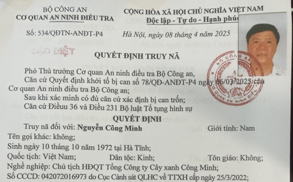 Truy nã đặc biệt Chủ tịch HĐQT Nguyễn Công Minh