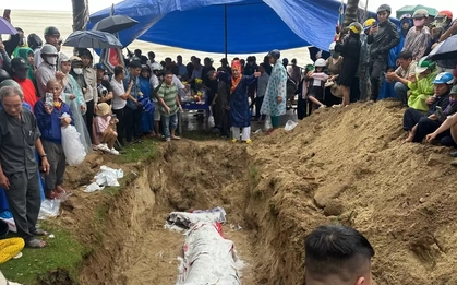 Lễ chôn cất xác cá Ông dạt vào bờ ở Đà Nẵng