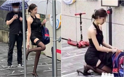 Bà mẹ mặc váy ngắn táo bạo đón con gây bão mạng: Sự thật lộ ra khiến mọi người bức xúc