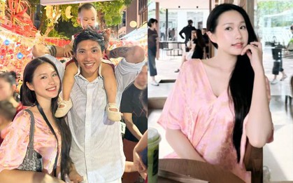 Doãn Hải My cùng Đoàn Văn Hậu đưa quý tử đi chơi Trung thu, visual "bạch nguyệt quang" gây sốt cõi mạng