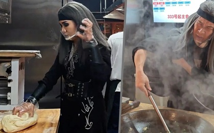 Nhân viên nhà hàng ‘hóa’ nhân vật kiếm hiệp, nấu ăn bằng kung fu