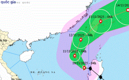 Fung Wong giật cấp 16 vào Biển Đông, trở thành cơn bão số 14