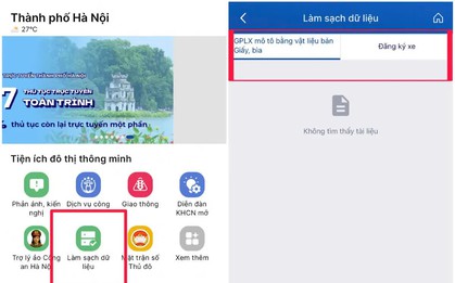 Hướng dẫn làm sạch dữ liệu phương tiện và Giấy phép lái xe qua ứng dụng “iHanoi”