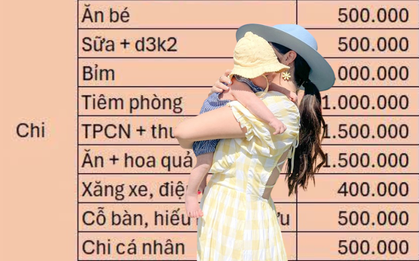 Lương hơn 10 triệu nuôi 1 con nhỏ, bảng chi tiêu tiết lộ điều đáng buồn