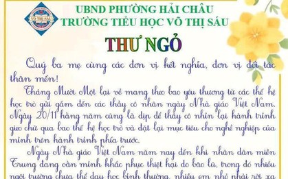 Trường tiểu học ở Đà Nẵng xin không nhận hoa, quà 20/11 vì lý do đặc biệt