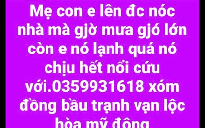 Ám ảnh đoạn clip không hình của 3 mẹ con ngồi trên nóc nhà cầu cứu suốt nhiều giờ