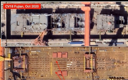 Trung Quốc âm thầm dựng 'siêu tàu sân bay hạt nhân' lớn nhất thế giới