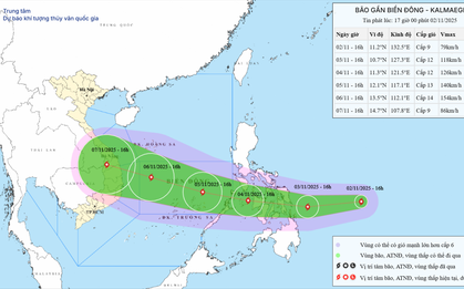 Tin bão số 13, bão Kalmaegi: Các tỉnh ven biển nào có thể có gió giật trên cấp 17?