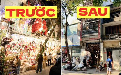 Cảnh tượng tại "phố Noel" trên Hàng Mã lúc này