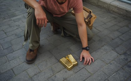 Phát hiện thỏi vàng hơn 2 kg trị giá gần 7,4 tỷ đồng trên đường khi đang đi ship hàng