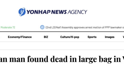 Thi thể người đàn ông trong túi xách ở TP.HCM là công dân Hàn Quốc