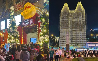 Người dân TP.HCM đổ ra đường tận hưởng không khí lạnh, nhà thờ Đức Bà chính thức lên đèn