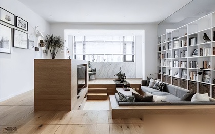 Tưởng chồng làm liều khi hạ sàn phòng khách 45 cm, ai ngờ lại tạo nên góc sống khiến ai đến cũng khen thông minh!