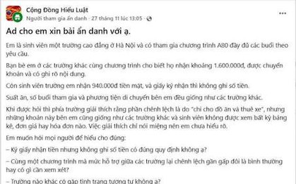Vụ sinh viên phản ánh tiền tập luyện A80 chỉ 940.000: Hiệu trưởng bất ngờ nói "chỉ là hiểu lầm"