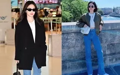 Mặc quần jeans theo phong cách tối giản: Song Hye Kyo chính là "chuyên gia"