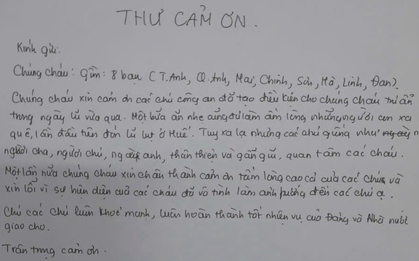 Thư cảm ơn viết tay gây "bão mạng", nhận về hơn 52.000 lượt like