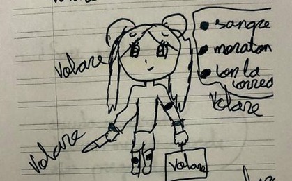 Cô bé 11 tuổi vẽ tranh trong vở bài tập, vừa nhìn thấy giáo viên đã lập tức báo cảnh sát