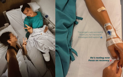 Bùi Tiến Dũng lên bàn mổ, vợ mẫu Tây túc trực chăm sóc