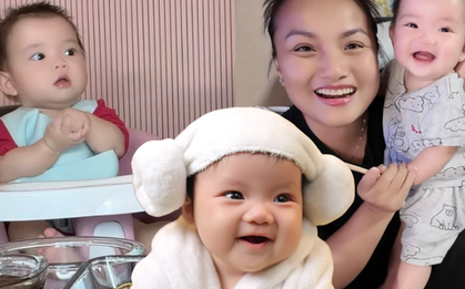 "Thế lực nhí" tiếp theo của Quỳnh Trần JP: Bé Na, vừa xuất hiện đã bùng nổ MXH, biểu cảm giống anh Sa như tạc