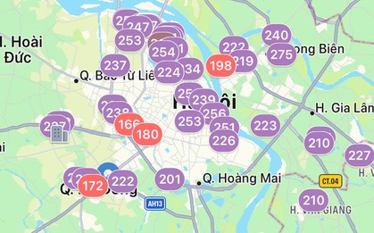 Ô nhiễm không khí ở Hà Nội leo thang, loạt điểm cảnh báo tím