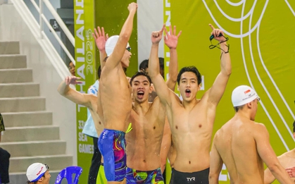 Phỏng vấn nhanh bộ tứ cực phẩm tuyển bơi giành HCV SEA Games: Thích chinh phục việc khó, Việt Nam vô địch!