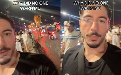 Khách Tây ướt sũng ở Đà Nẵng, khóc thét trách dân mạng "sao không cảnh báo"