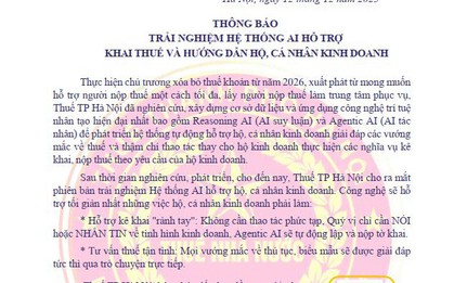 Thuế TP Hà Nội thông báo nóng