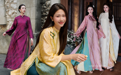 Tâm điểm xu hướng áo dài Tết 2026: Áo dài tà kép (4 tà) nhân đôi vẻ thướt tha, sang chảnh cho phái đẹp