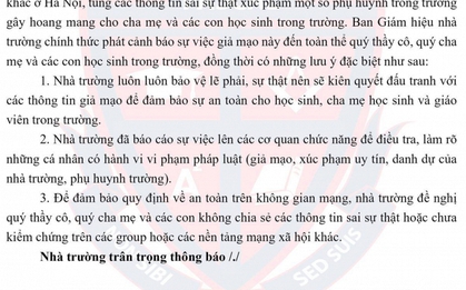 NÓNG: Một trường ở Hà Nội cảnh báo có đối tượng mạo danh giáo viên của trường để tuyển sinh