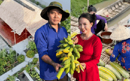 Bỏ phố về quê, vợ chồng miền Tây biến mảnh đất 3.000m2 khô cằn thành khu vườn được quy hoạch thẳng tắp như "chơi game"