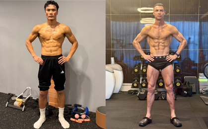 Thủ môn Bùi Tiến Dũng đu trend khoe body của Ronaldo, còn gọi thẳng chính chủ vào xem, được khen 1 chín 1 mười