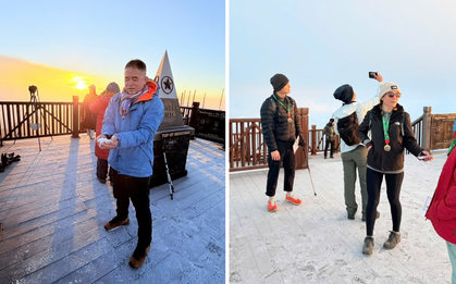 Sáng nay: Fansipan đã phủ trắng băng tuyết, đêm Noel chỉ còn 1 độ C