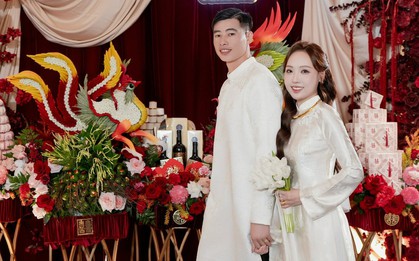 Visual sáng bừng của nữ thạc sĩ cưới thủ môn U23 Việt Nam