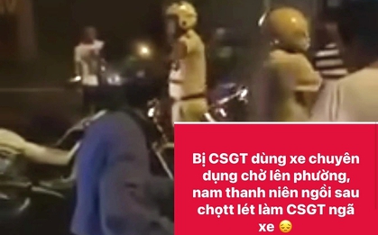 Sự thật bất ngờ clip "bị chở lên phường, nam thanh niên ngồi sau chọc lét làm CSGT ngã xe": Công an TP.HCM khuyến cáo