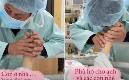 Xúc động khoảnh khắc người đàn ông vừa khóc vừa nói lời tạm biệt vợ, đưa ra quyết định cao cả