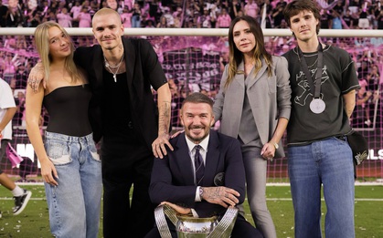 Nhà Beckham rạng rỡ ăn mừng cúp vô địch của Messi và Inter Miami, tiểu thư Harper visual xinh đẹp chiếm spotlight